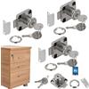 KOTARBAU® Set di 3 Serrature per Mobili 40x40 mm Quadrata Sovrapposta per Armadietti