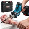 NEWTRY Segaossa elettrico,sega ossa batteria 3500 RPM con motore senza spazzole, 4 lame e batteria 3000 mAh, segatrice a sciabola per uso domestico e macellaio