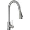 VALAZ Rubinetto Lavello Cucina con Doccetta Estraibile Acciaio | Miscelatore Cucina Monocomando | Alta Pressione, Risparmio idrico, Girevole 360°, Installazione Veloce | Ottone, Inox, Serie Eco Parana