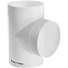 KOTARBAU® Raccordo a T per sistemi di ventilazione ØSizeName in tubo di ventilazione ABS per condotti di ventilazione, raccordo a tre vie per tubi,, bianco, 125 mm