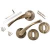 KOTARBAU® - Set di maniglie per porte, patinata, serratura BB a cilindro, universale