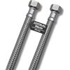 LICHTBLAU Tubo in acciaio inox antipiega, 30 cm, 3/8 pollici, adatto per acqua potabile, rubinetto angolare, tubo corazzato, rubinetto da cucina, bagno e WC