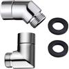 Alrens 2 adattatori per doccetta a 90 gradi + 135 gradi, adattatore per tubo doccia, adattatore con rondelle, testa a snodo, soffione per doccia, doccetta mobile