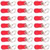 Mintice 100 Pezzi Rosso Anello di Rame Connettore Terminale Isolato 16-22 Ga AWG Filo Crimpare Kit Cavo Connettori Elettrico Capocorda Presto M5