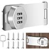 Kiuiom Serratura a Combinazione a 3 Cifre,Lucchetto a Combinazione con Viti,Password Hasp Locks,Password Meccanica Serratura per Porte Piccole Armadi Porta del Fienile Garage Giardino (Argento 1PC)