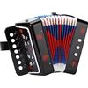 LIEKE Fisarmonica giocattolo a fisarmonica a 10 tasti per bambini, strumento musicale, mini accordiano per bambini principianti (nero)