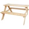 small foot Tavolo da picnic per bambini, tavolo in legno massiccio con due panche per interni ed esterni, dai 2 anni, 12830
