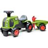 FALK - Trattore Claas - con rimorchio - Da 12 mesi - 90% di plastica riciclata - Made in France - 312C, verde