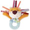 LILLIPUTIENS, Jack Sonaglio Massaggiagengive Neonato, da 3 Mesi | Massaggiagengive Leone in Peluche, Carta Frusciante nelle Braccia e Campanellino nella Testa, Gioco Sensoriale