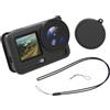 Generic Custodia protettiva in silicone per la dissipazione del calore per fotocamere Action 6, con tracolla e copriobiettivo protettivo