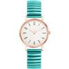 OIDEA Orologio da polso elastico da donna: orologio con cinturino elastico in acciaio inossidabile numeri grandi e facile da leggere quadrante bianco - per uso quotidiano, Verde, Bracciale