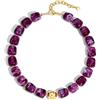WOWORAMA Collane colorate a maglia grossa per donne, tendenza, perline quadrate grandi in resina multicolore, collana da collo boho, collana Chunky Statement Choker, gioielli estivi Y2K, Adjustable