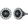 Qings Orecchini Stella Bussola in Argento Sterling 925 per Donna e Uomo Orecchini i a Forma di Stella Vintage Neri Rotond con Zirconi Gioielli Unisex Ipoallergenici Regalo di Compleanno