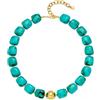 WOWORAMA Collane colorate a maglia grossa per donne, tendenza, multicolore, grandi perline quadrate in resina, collana boho a maglia grossa, collana choker Y2K, gioielli estivi, Adjustable Size