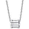 Stfery Collana da uomo Cool, collana da uomo in acciaio inox, piccolo cilindro, fantastico regalo per il fidanzato