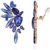 Met-edianger Orecchini a clip vintage con strass, stile retrò, orecchini pendenti a grappolo, non forati, da donna, Zinco, Strass Vetro
