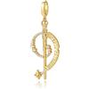 FANCIME Harry Potter x Collaboration - Harry Potter Wand Charm, Gold, Sterling Silver Charms Necklace Jewellery Gift for Women Girls