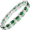 Rizilia Taglio Ovale Simulata Smeraldo Verde CZ 18K Placcato Oro Bracciale Tennis, [18cm/7inch]