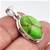 Valentine's Giorno Verde Rame Turchese Gemma 925 Pendente Argento Sterling