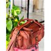 Fatto a mano Borsa Duffle Da Viaggio In Pelle Di Capra Marrone Vintage 13"