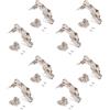 Emuca 1015407 Kit cerniera collo alto con scodellino Ø35mm 165° chiusura soft e basetta Euro con regolazione eccentrica, Set di 8