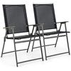 COSTWAY Set di 2/4 Sedie Pieghevoli da Giardino in Textilene, Sedie da Esterno con Schienale Alto, Poltrona Portatile per Giardino Campeggio Patio, Portata 150 kg (2, Nero, 62 x 58 x 96 cm)