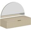 Vente-unique PASCAL MORABITO - Tavolo pensile con specchio e LED - 1 cassetto - Beige - FRALYN