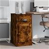 SooIarix Armadietto in rovere affumicato, 40 x 50 x 75 cm, piccolo armadio con cassetto e porta, versatile armadio portaoggetti per soggiorno, ufficio e camera da letto