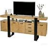 Amveya Mobile TV Soggiorno, Mobile Basso Soggiorno, 180×40×80 cm Mobile Camera da Letto, Credenza con Funzione Contenitiva, Adatta per Camere da Letto/Sale da Pranzo, in Marrone Vintage e Nero