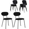 JZGORC Set di 10 Sedie da Pranzo, Sedia da Cucina Impilabile, Sedia da Pranzo Moderna Imbottita con Gambe in Metallo Nero per Soggiorno, Sala da Pranzo, Cucina, Camera da Letto - Nero