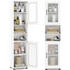 COSTWAY Mobile da Bagno Alto, Mobile a Colonna Salvaspazio con 2 ante traslucide, Scomparto Aperto e Ripiano Regolabile, Armadietto da Terra Sottile per Soggiorno, 40 x 30 x 170 cm (Bianco)