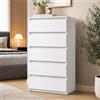 MRBLS_HOME Cassettiera con 5 cassetti, credenza in legno, 70 x 115 x 33,5 cm (larghezza x altezza x profondità), stretta per camera da letto e corridoio, scaffale con cassetti, mobile moderno (bianco)