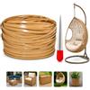 Qnbonrich Rattan sintetico 65 m, tessuto piatto in rattan sintetico con leva, materiale di riparazione per mobili da esterno, sedie in rattan, tavolo e cestini (arancione)