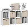 HOMCOM Scaffale a 8 cubi, libreria, libreria, con 4 cassetti in tessuto, orizzontale o verticale, per soggiorno, camera da letto, studio, 105,9 x 30 x 53,7 cm, bianco e beige
