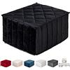 EVERGREENWEB MATERASSI & BEDS EVERGREENWEB - Pouf Letto Singolo con Materasso Water Foam alto 10 cm - SUITE - Salvaspazio Pieghevole per Camera Cameretta Soggiorno Puff Poggiapiedi Ottomano, tessuto VELLUTO colore NERO Sfoderabile