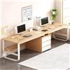 SJDUYD Scrivania doppia da 200/240 cm, scrivania per computer da gioco con cassetti, scrivania da studio per postazioni di lavoro in ufficio a casa A,200 * 50 * 73CM