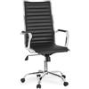 HJH Office 660940 Sedia direzionale professionale VEMONA 20 ecopelle nero/cromo Sedia da ufficio moderna con schienale alto