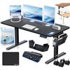 KESSER® Scrivania elettrica regolabile in altezza, Scrivania ergonomica per postura eretta, Controllo di memoria a 3 funzioni, incl. Ruote a 360° e Porta di ricarica USB, 120x60 cm - Nero
