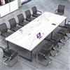 ZRBDDEF Grande Tavolo Riunioni Ufficio - Tavolo Conferenza Moderno con Passacavi,Struttura in Metallo Robusta,Design Rettangolare Nero-Bianco per 8-12 Persone (senza sedie)
