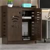 HEFJIAYCIQ Mobile Porta Router Wifi, Mobile Multimediale Con Vano Nascosto E Sistema Di Gestione Dei Cavi, Scaffale Da Terra Per Modem Per Casa E Ufficio,Brown 1,50x25x60cm