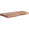 WOHNLING Mensola da Muro 60 cm Legno Massello di Acacia con Bordo Albero | Libreria a Parete Cameretta | Ripiano Moderno Scaffale Sospeso