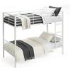 Befara Letto A Castello DIVISIBILE Twins - Bianco - 80 x 180 Letto a Castello in Metallo Pratico e Resistente. Divisibile in 2 Letti Singoli. Scala Inclusa. Ringhiera Completa.