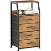 CAIYUN Comodino, tavolino, comodino con 4 cassetti, comodino, cassettiera per camera da letto, armadio, armadietto, facile da montare, stabile