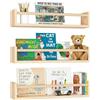 Chingcoo Set di 3 scaffali da parete in legno - Mensola sospesa in legno - Mensola decorativa da parete - Libreria da parete per cameretta dei bambini e soggiorno - per bagno, portaspezie e decorazione da