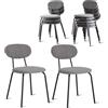 JZGORC Set di 10 Sedie da Pranzo, Sedia da Cucina Impilabile, Sedia da Pranzo Oderna Imbottita con Gambe in Metallo Nero per Soggiorno, Sala da Pranzo, Cucina, Camera da Letto - Grigio Scuro