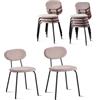 JZGORC Set di 10 Sedie da Pranzo, Sedia da Cucina Impilabile, Sedia da Pranzo Moderna Imbottita con Gambe in Metallo Nero per Soggiorno, Sala da Pranzo, Cucina, Camera da Letto - Cachi
