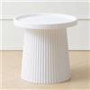 HJYXXSR Tavolino rotondo in plastica, comodino multifunzionale creativo, tavolo con accenti decorativi eleganti per soggiorno, camera da letto, balcone White