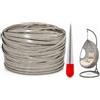 Qnbonrich Rattan sintetico 65 m, tessuto piatto in rattan sintetico con leva, materiale di riparazione per mobili da esterno, sedie in rattan, tavolo e cestini (argento)