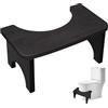 LEKEFETO Sgabello WC in legno per adulti e bambini: 37 × 20 × 17 cm, ergonomico, antiscivolo, per movimenti intestinali migliorati, sgabello da cacca per WC bagno (nero)