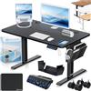 KESSER® Scrivania elettrica regolabile in altezza, Scrivania ergonomica per postura eretta, Controllo di memoria a 3 funzioni, incl. Ruote a 360° e Porta di ricarica USB, 100x60 cm - Nero